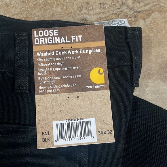 Brand NEW with Tags Men's Carhartt Black Jeans Loose Original Fit 34 x 32 - Picture 2 of 6